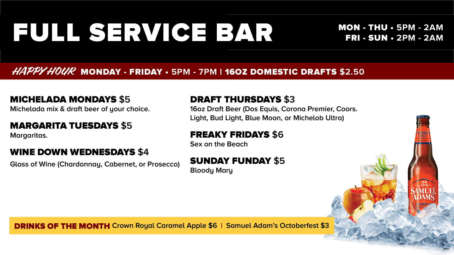 October Drink Specials